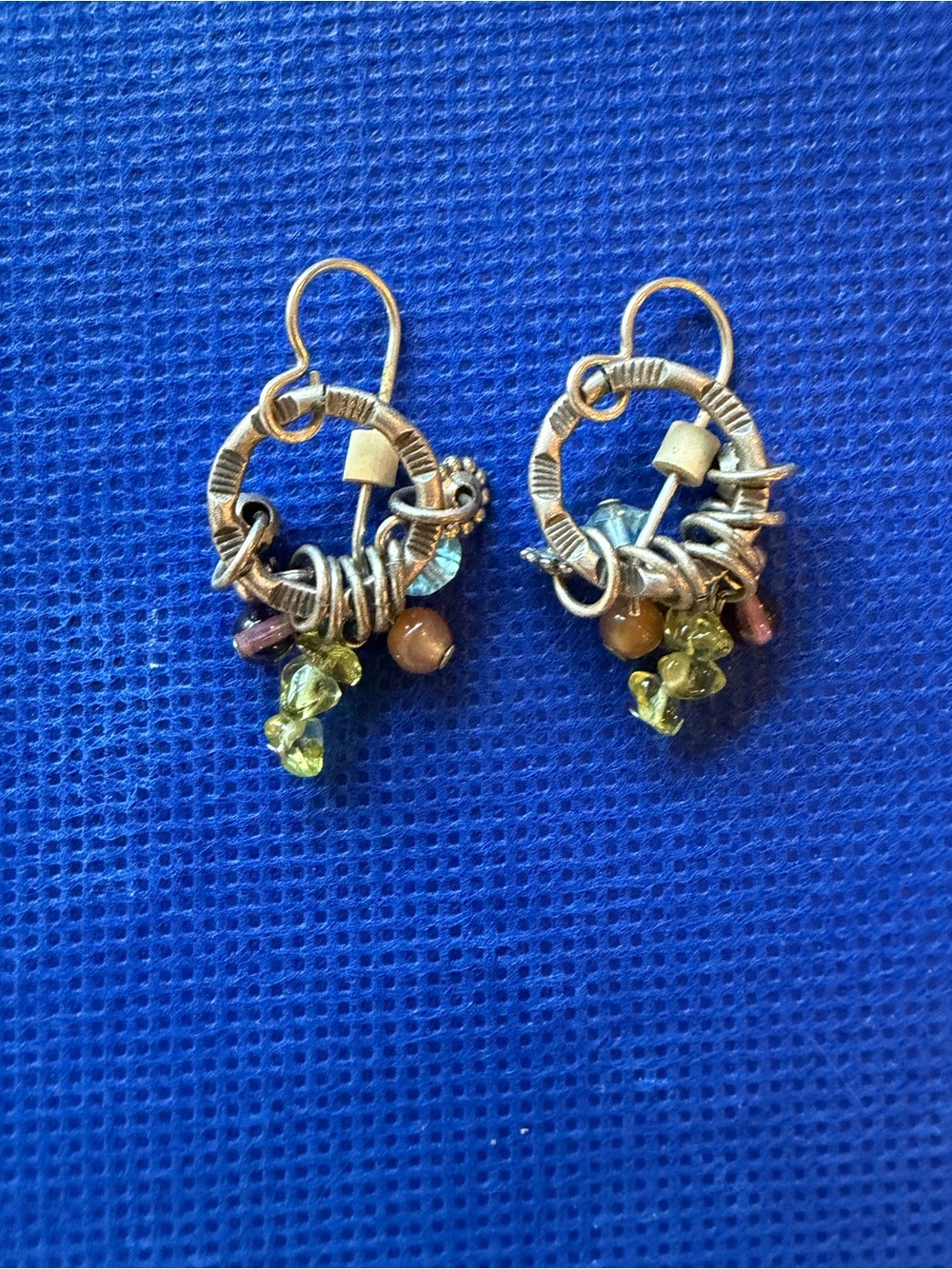 Multicolor Bead Cluster Hoop Earrings - Women Jewelry